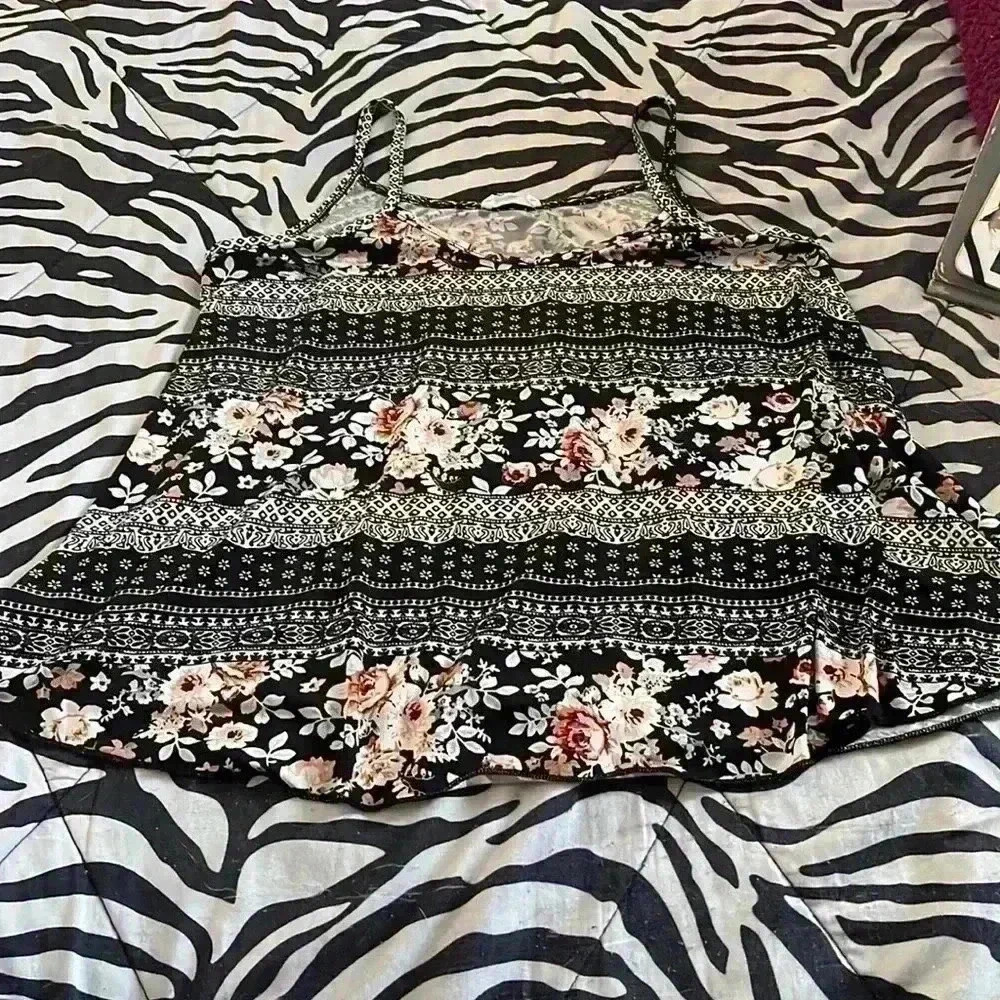 Black Floral Blouse